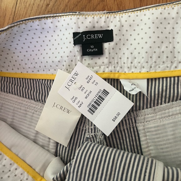 NWT J.Crew Striped Cuffed Shorts - Picture 2 of 3